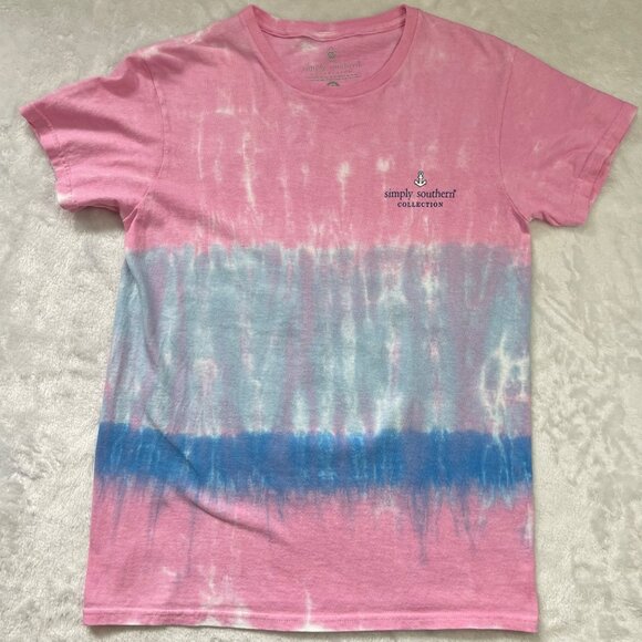 Simply Southern Eat Sleep Lake Repeat Graphic Knit Tee Women's Small Cotton - Picture 9 of 9